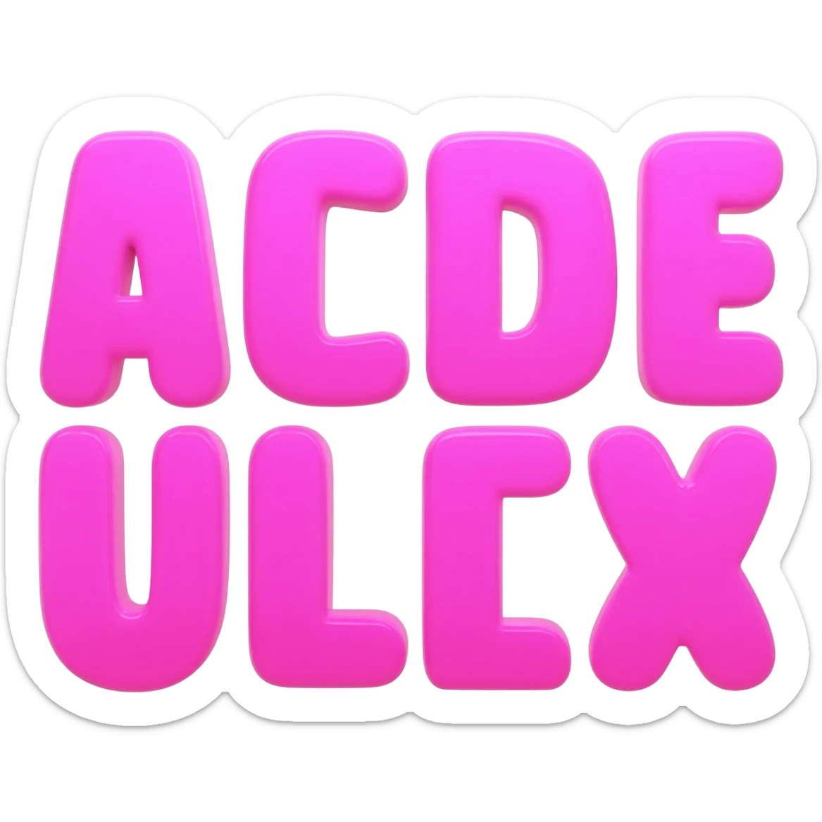 'emis' pink letter alphabet sticker