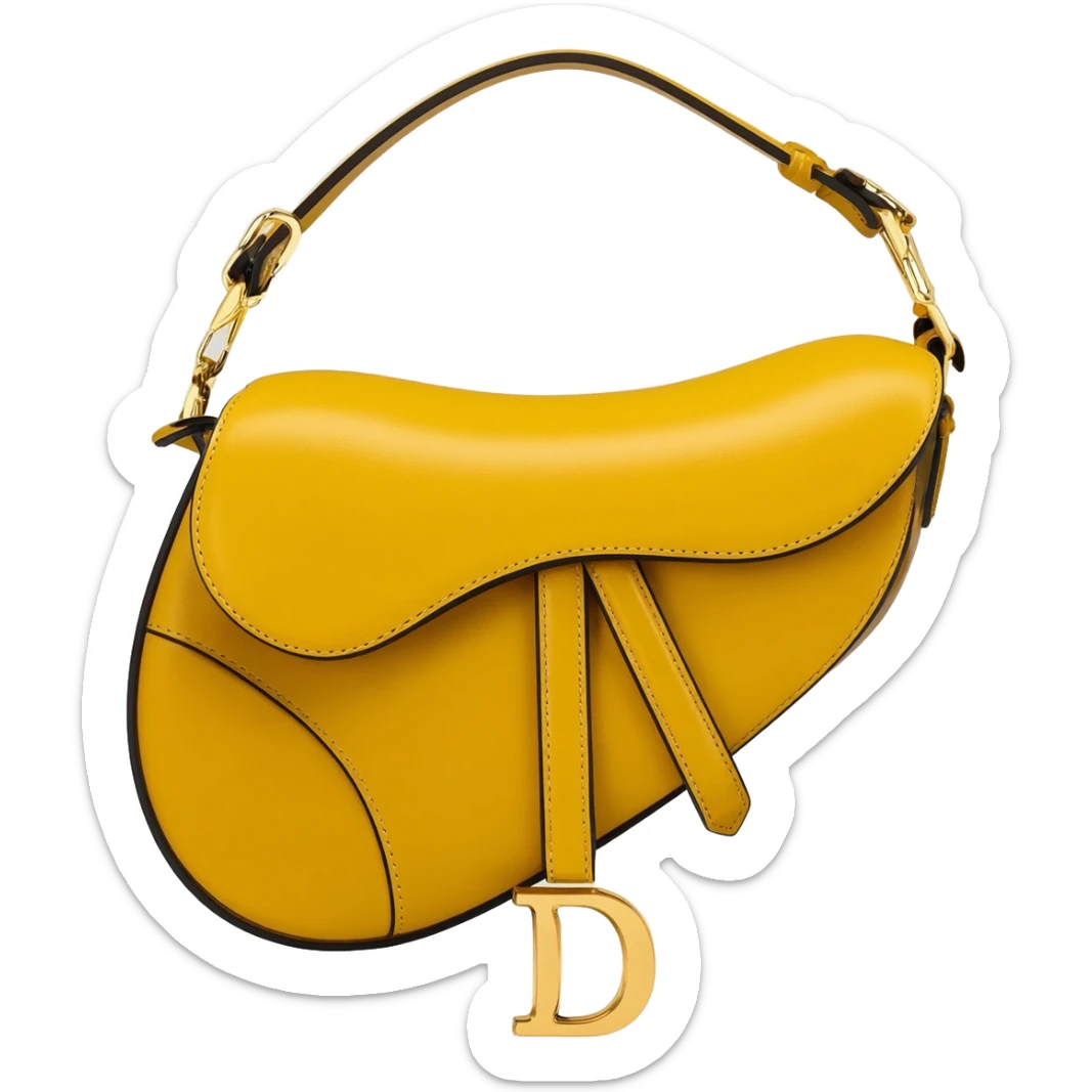 yellow dior saddle bag sticker