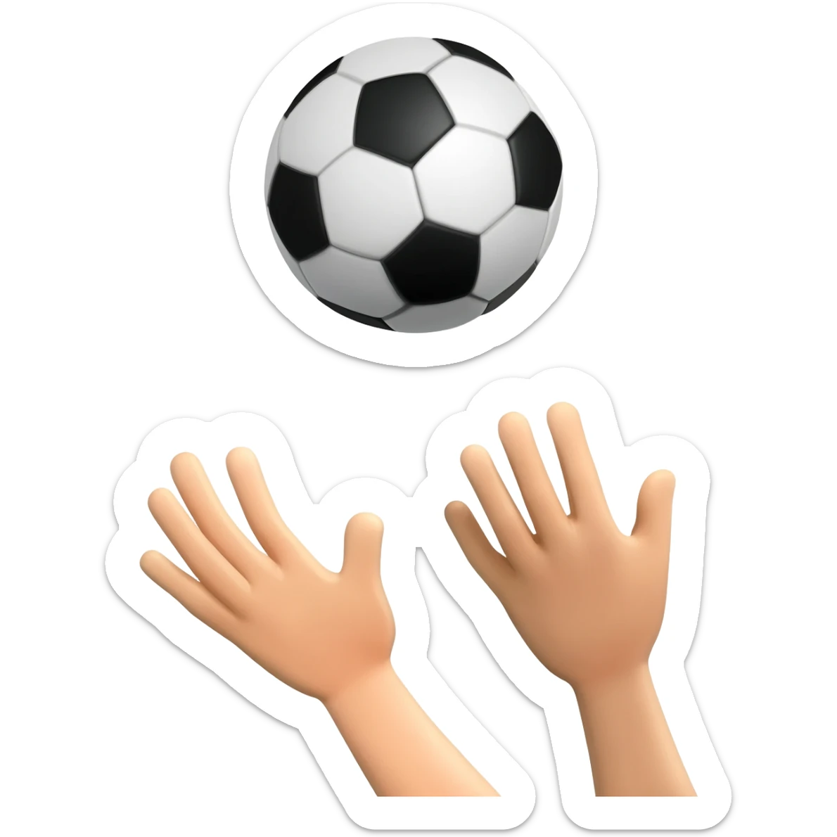 A throw in in soccer, I want to show 2 hands throwing a football sticker