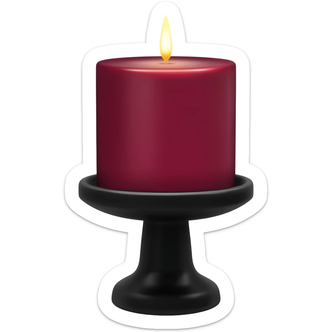 Dark-maroom-Red candle on a black stand sticker