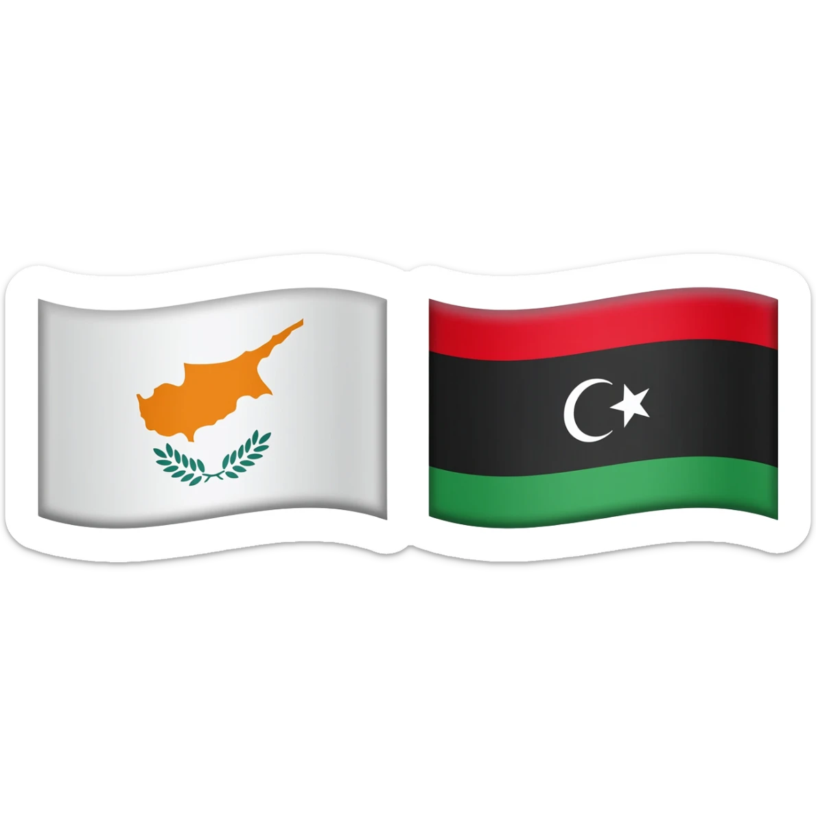 Saint cyprus and Libya emoji flag sticker