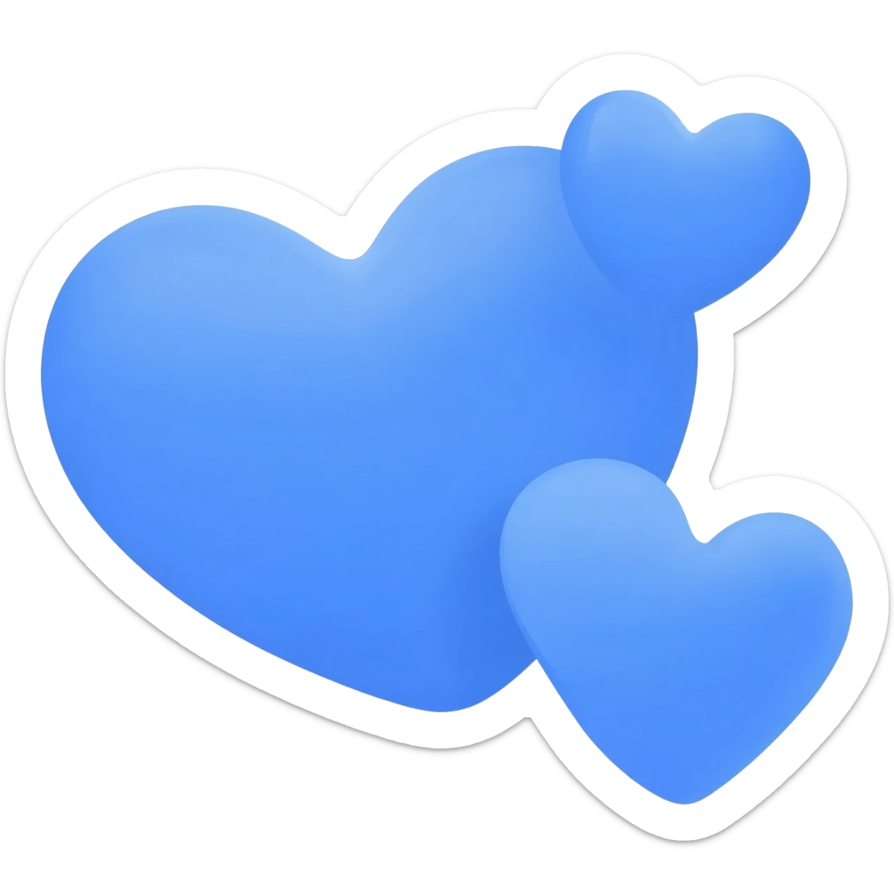 💕 this emoji with the same in blue not overlapping four hearts 2big and two small sticker
