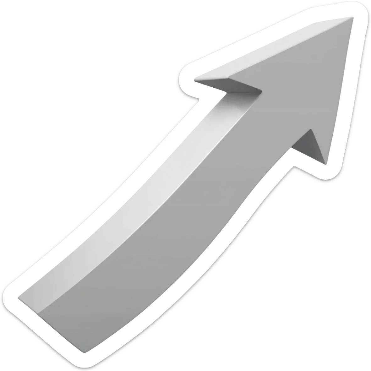 down arrow, clear, going down first, then right, sharp curve sticker