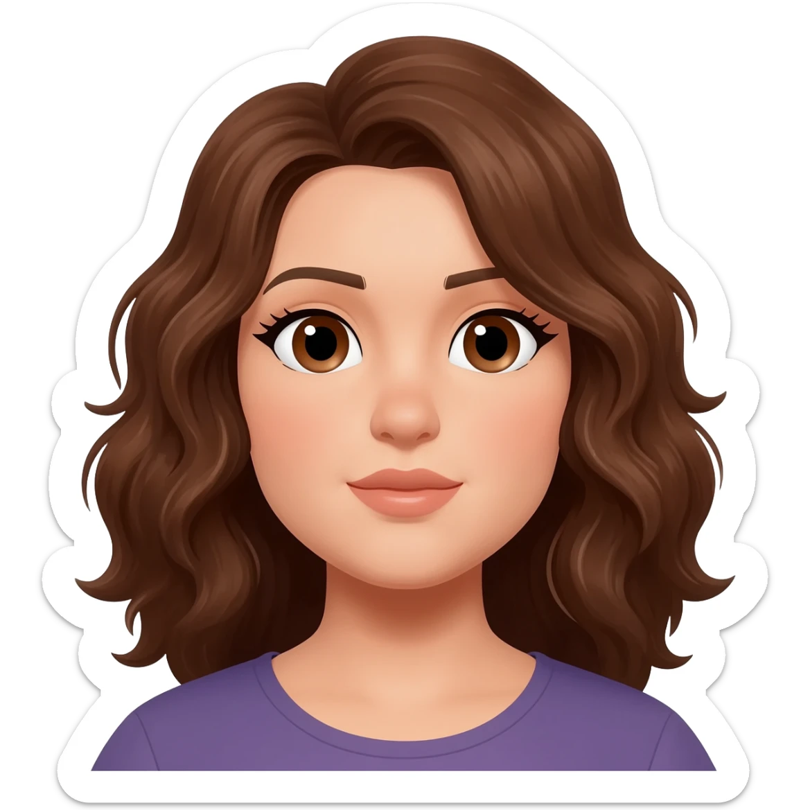 Plus size women  brown eyes ,brown wavey hair sticker