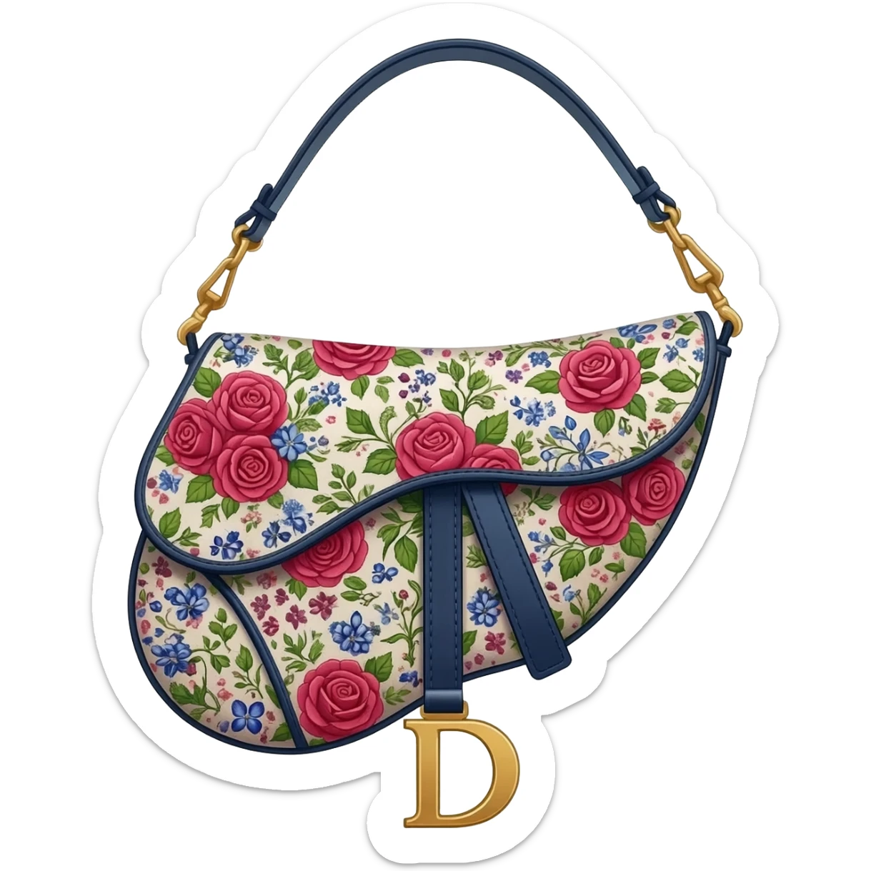 floral dior saddle bag sticker