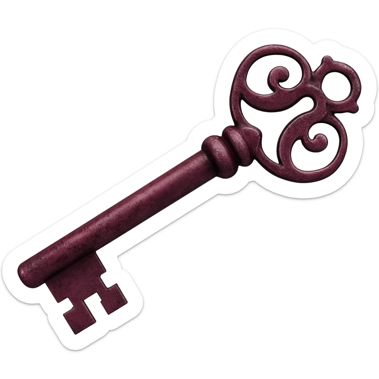 burgundy vintage key sticker