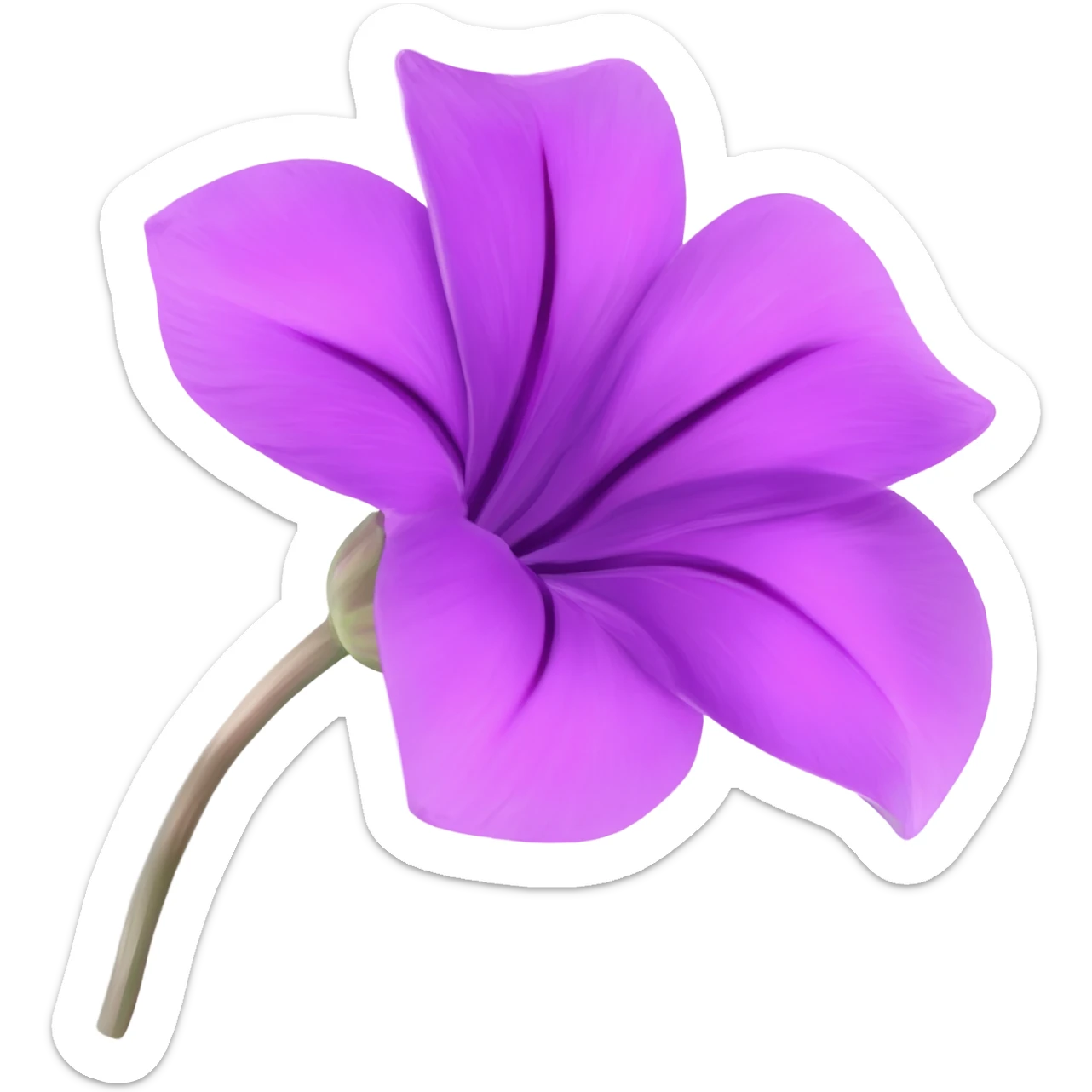 Purple flower real sticker