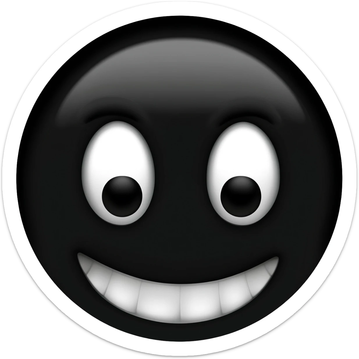 generate a black and white scary smile in 112 x 112 format with a transparent anime-style background sticker