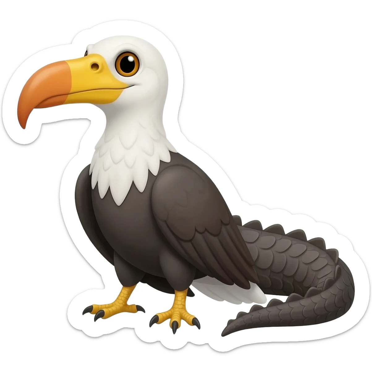 Beaky-beaked, bird-Crocodile-Eagle-hybrid, full body sticker