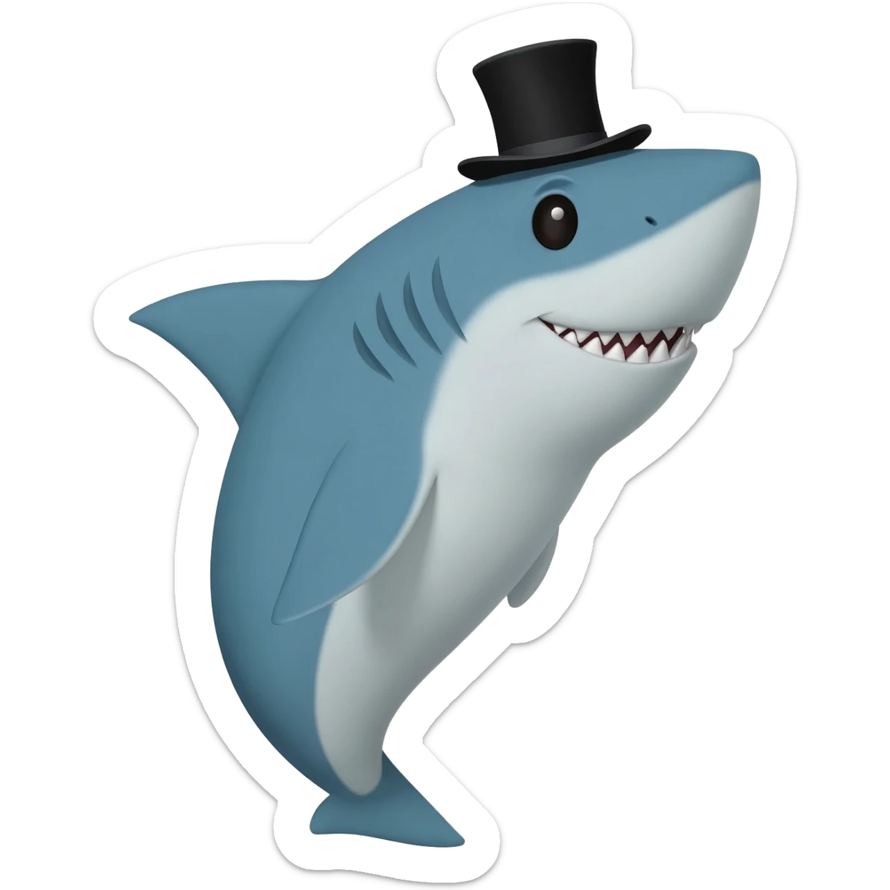Shark with a top hat sticker