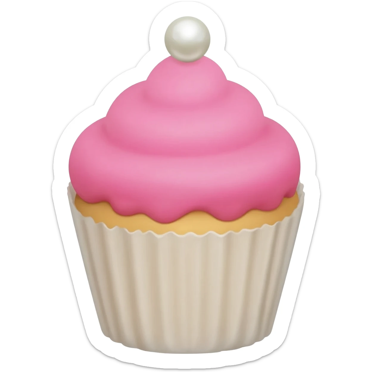 Cupcake with pink icing sticker