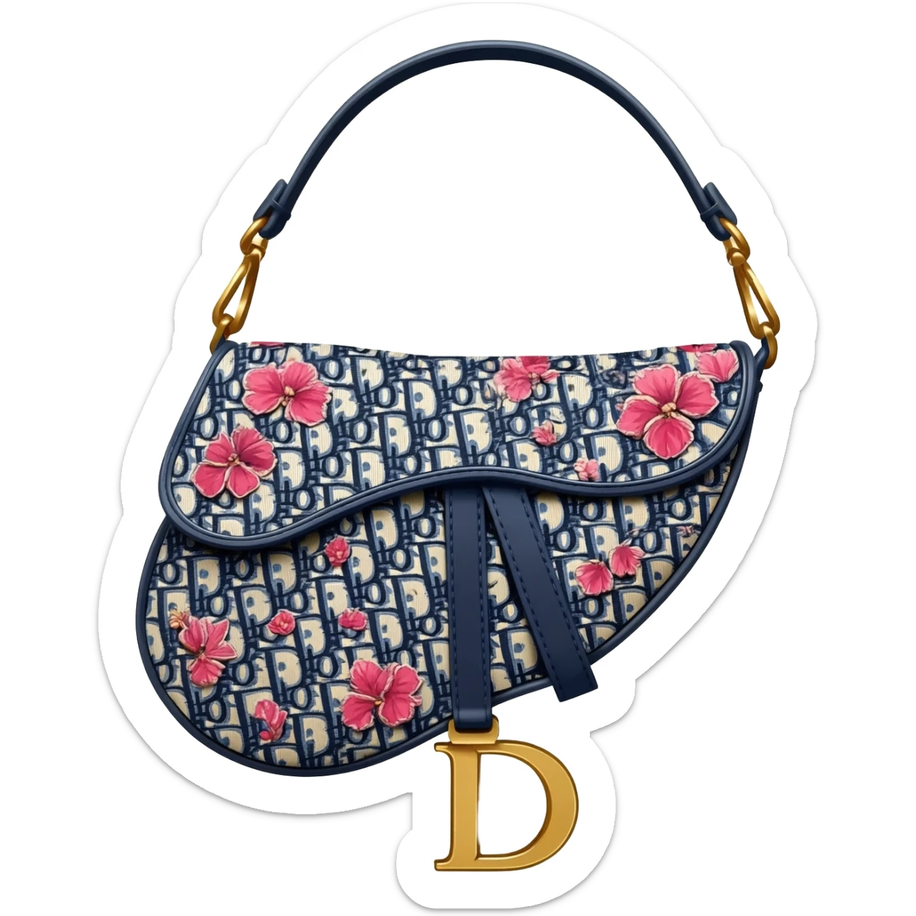 floral dior saddle bag sticker