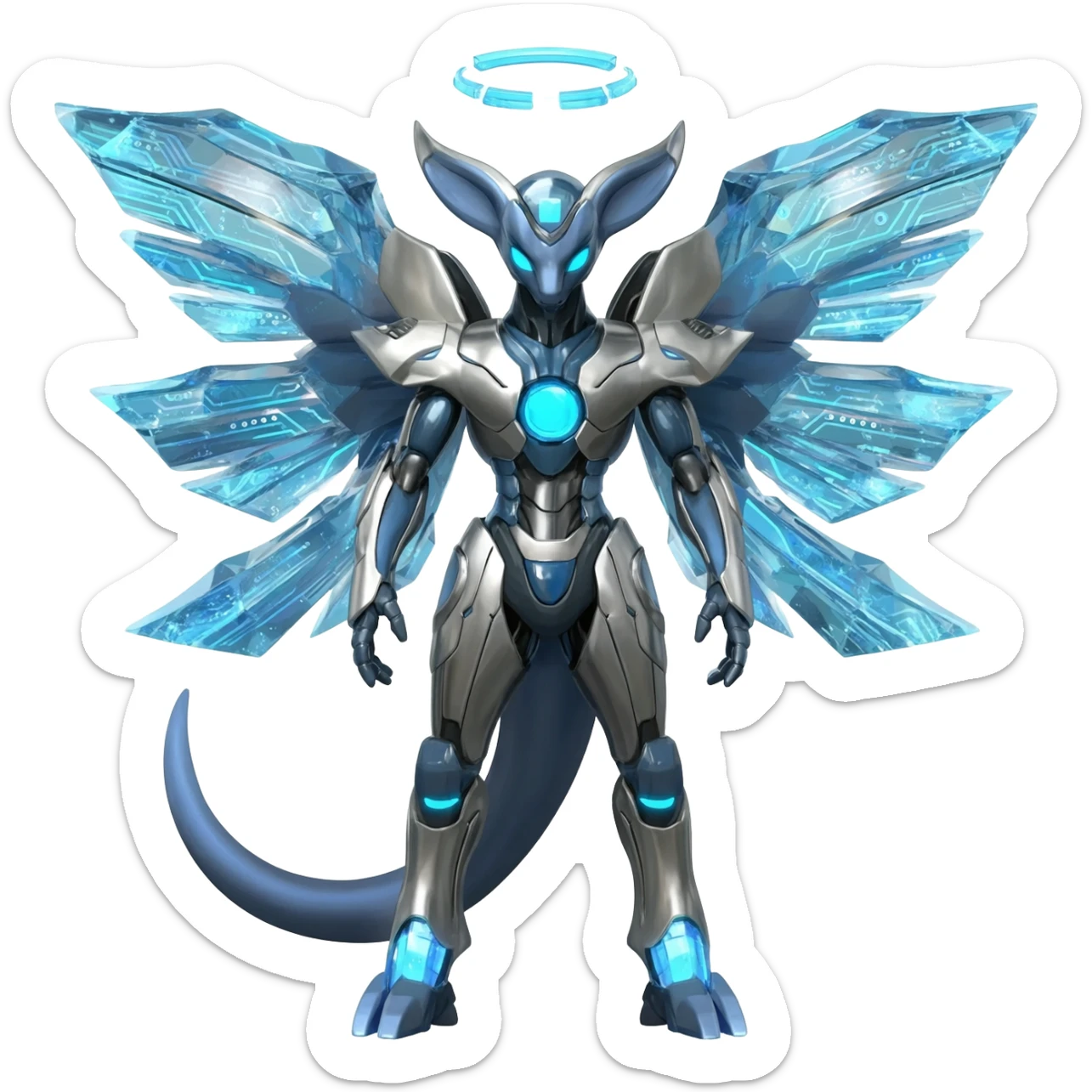 Futuristic Deoxys-Genesect-Lunala-ET-hybrid-fantasy-creature sticker