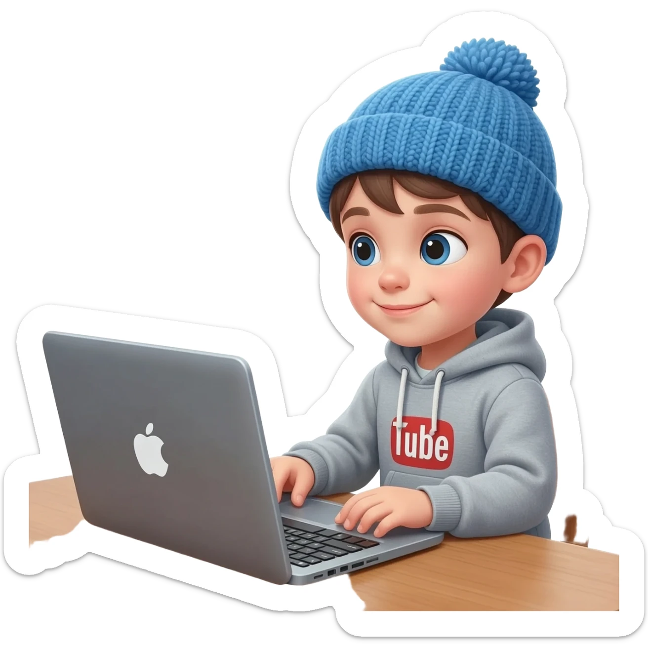 Skinny as fuck white child with a hat and jacket watching YouTube for 24 hours straight sticker