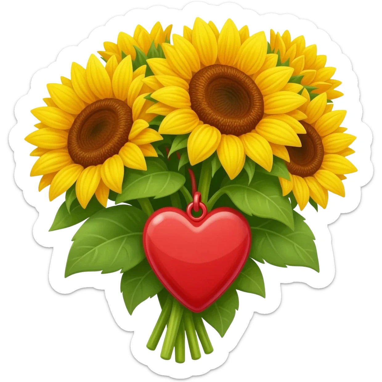 Make me a bouquet of sunflower with heart in the middle sticker