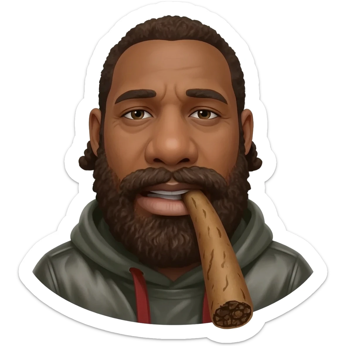 Smoking A SUPER HUGE  doobie sticker