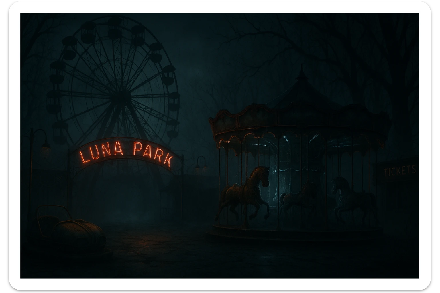 Creepy lunapark sticker