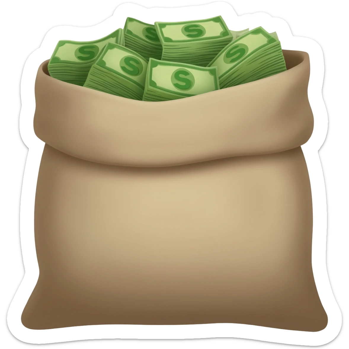 large sack of cash sticker