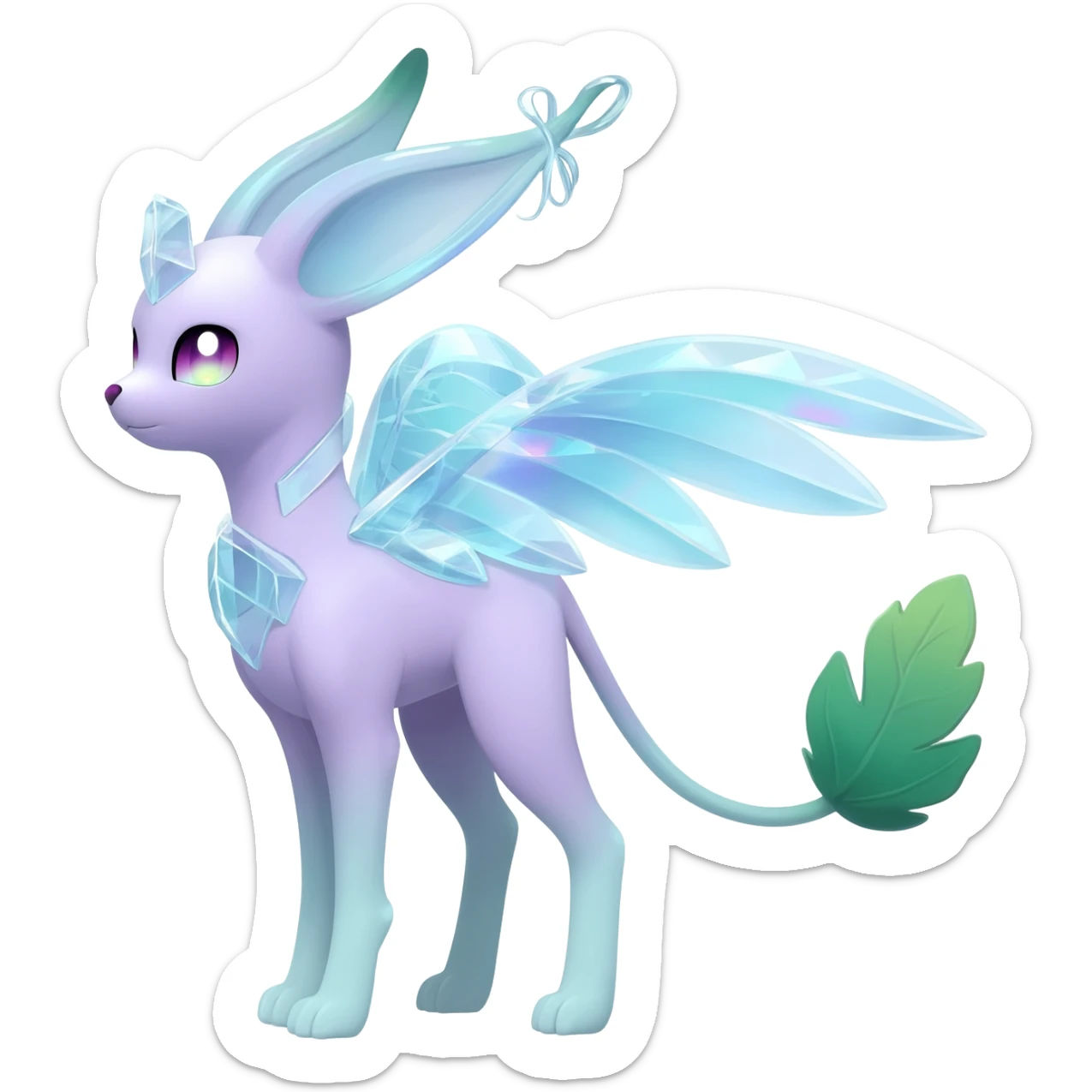 Sylveon-Espeon-Glaceon-Leafeon-hybrid-creature-Fakémon-fusion sticker