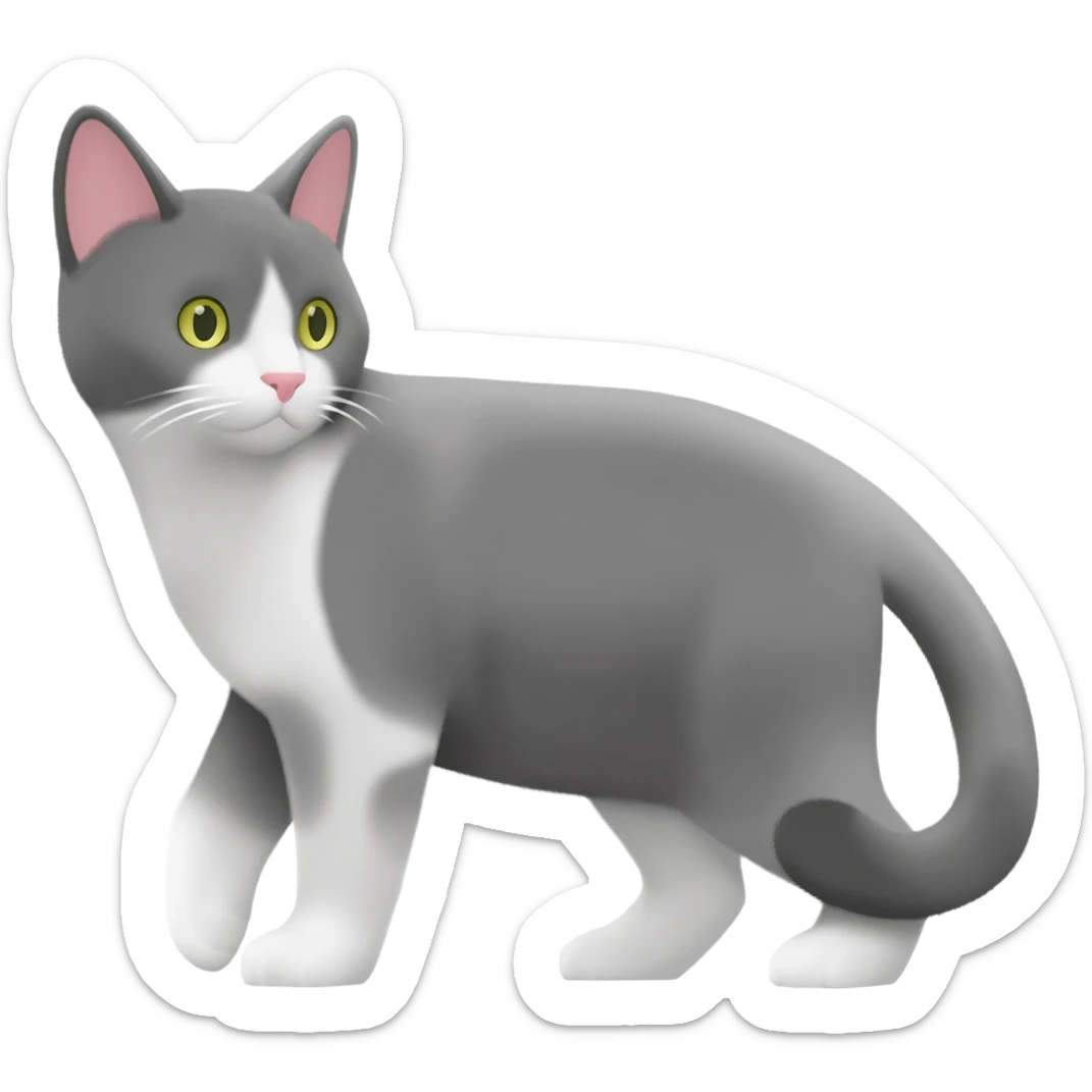 chat gris blanc sticker