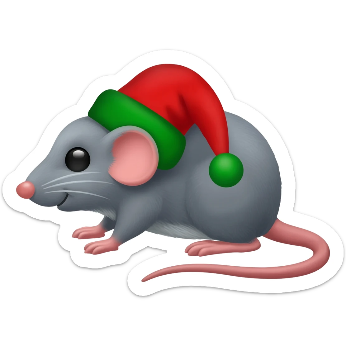 Ratón con sombrero de Navidad sticker