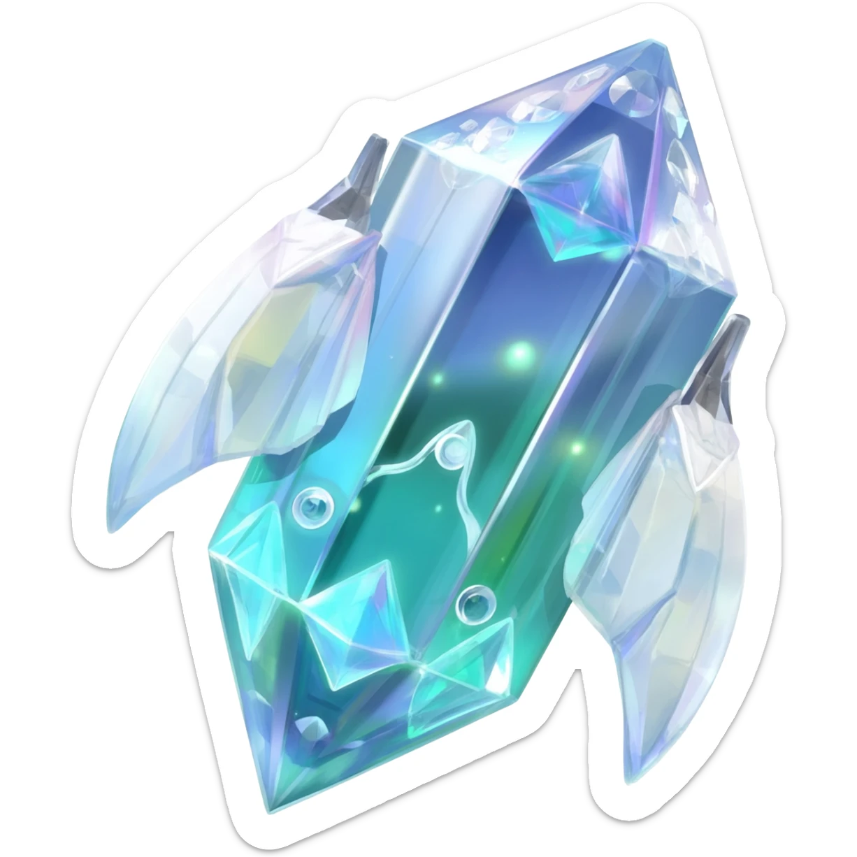 Shiny luminescent translucent diaphanous Diancie-Palkia-Amaura-Aurorus-Salamence-aesthetic-fusion-crystal-fly-decoration-deco-thing-object sticker