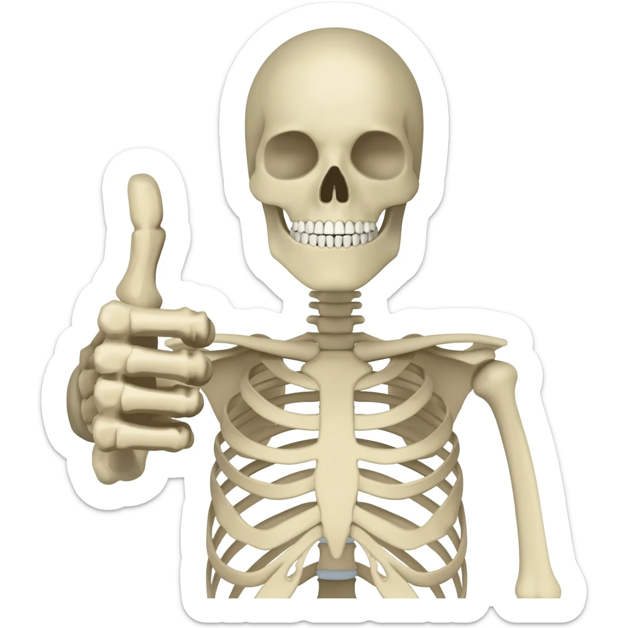 A skeleton thumbs up sticker
