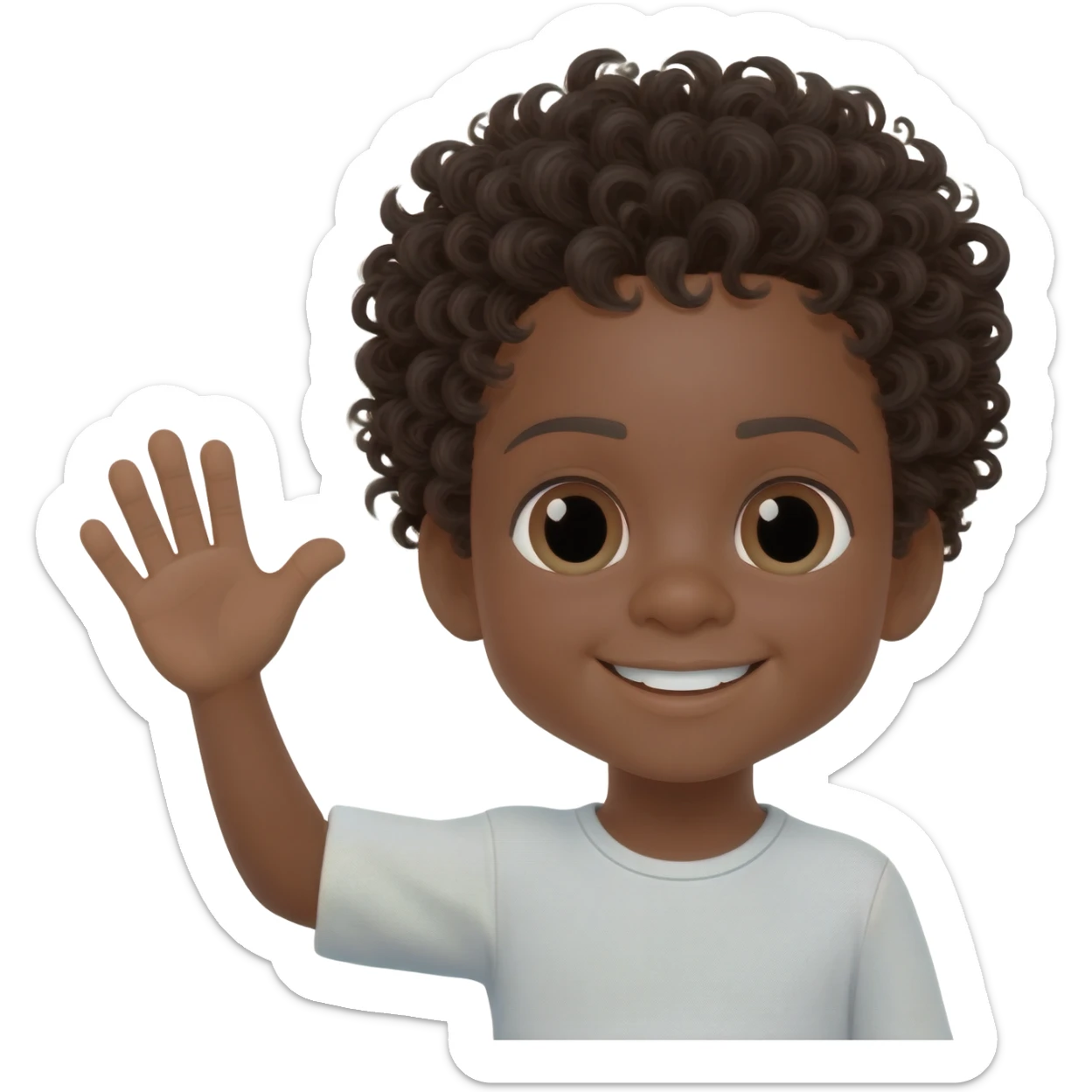 saying thank you black boy curly hair sticker