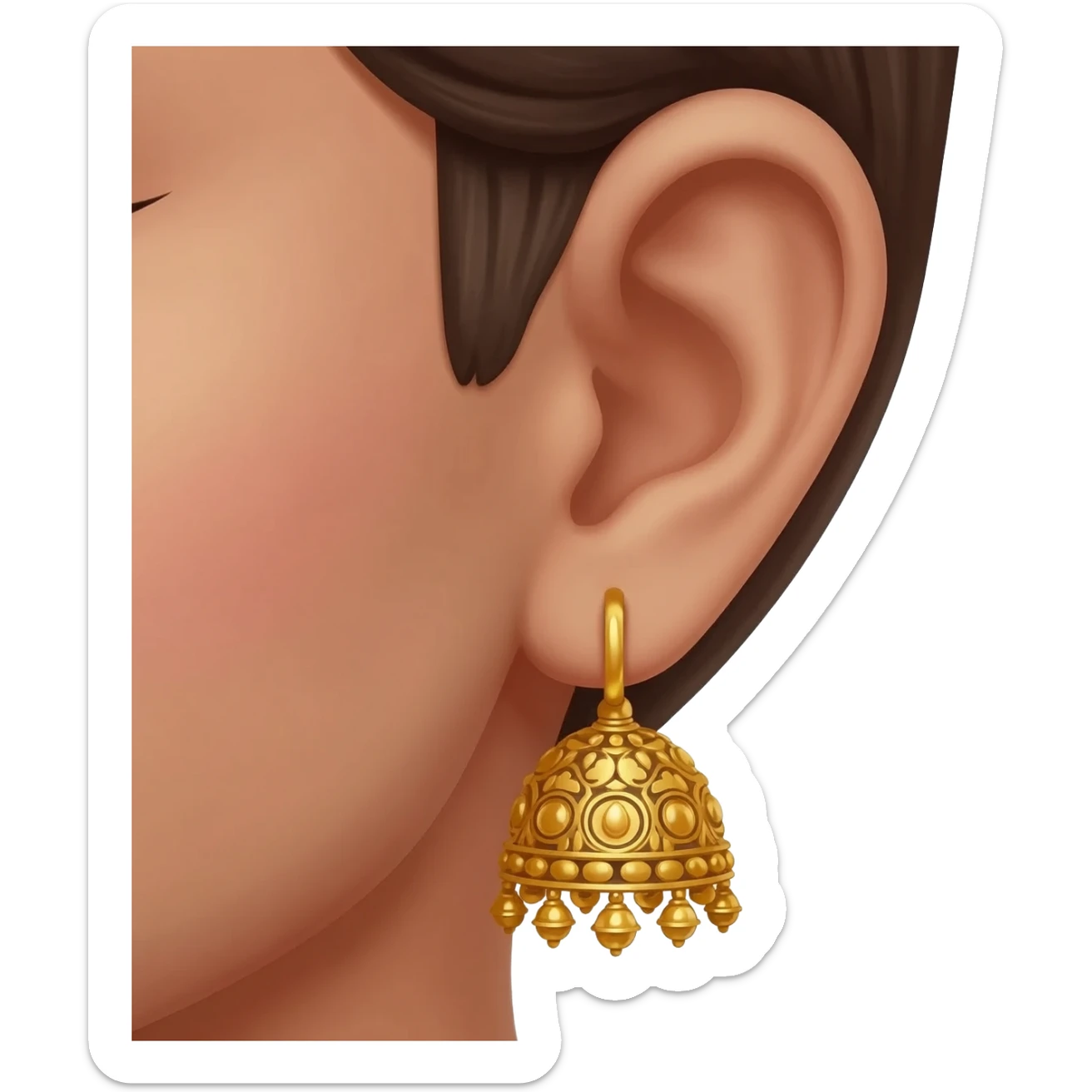Generate a single jhumka of girls sticker