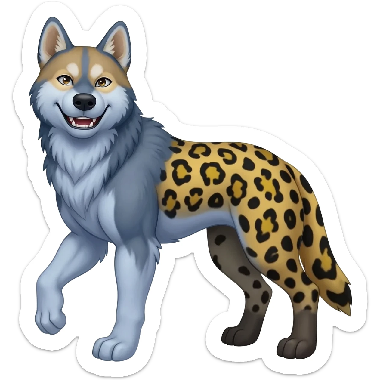 Dingo-Shiba Inu-Husky-Hyena-Jaguar-hybrid,  full body sticker