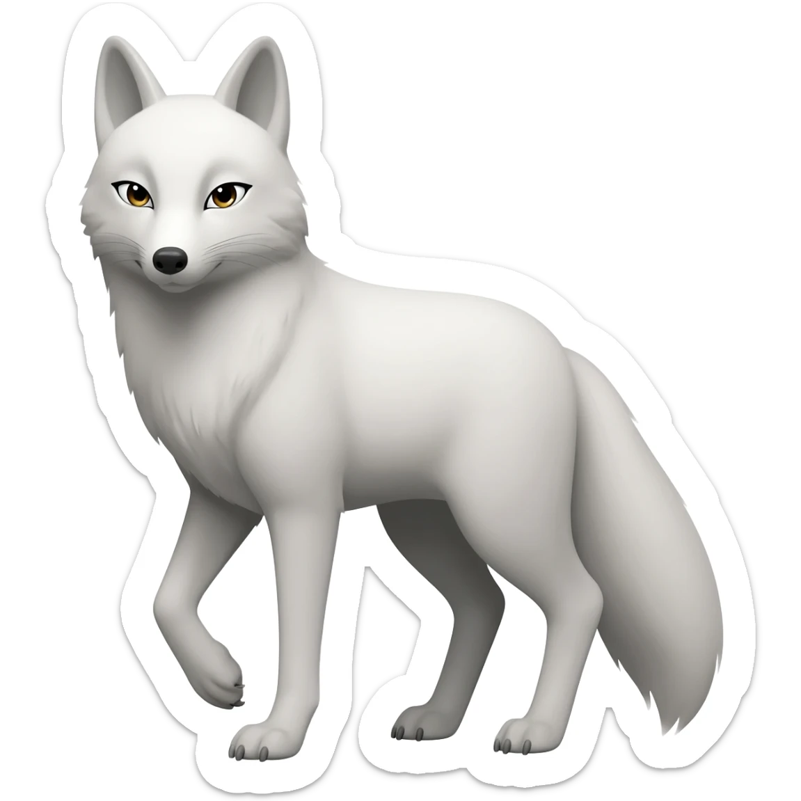 Fox white sticker