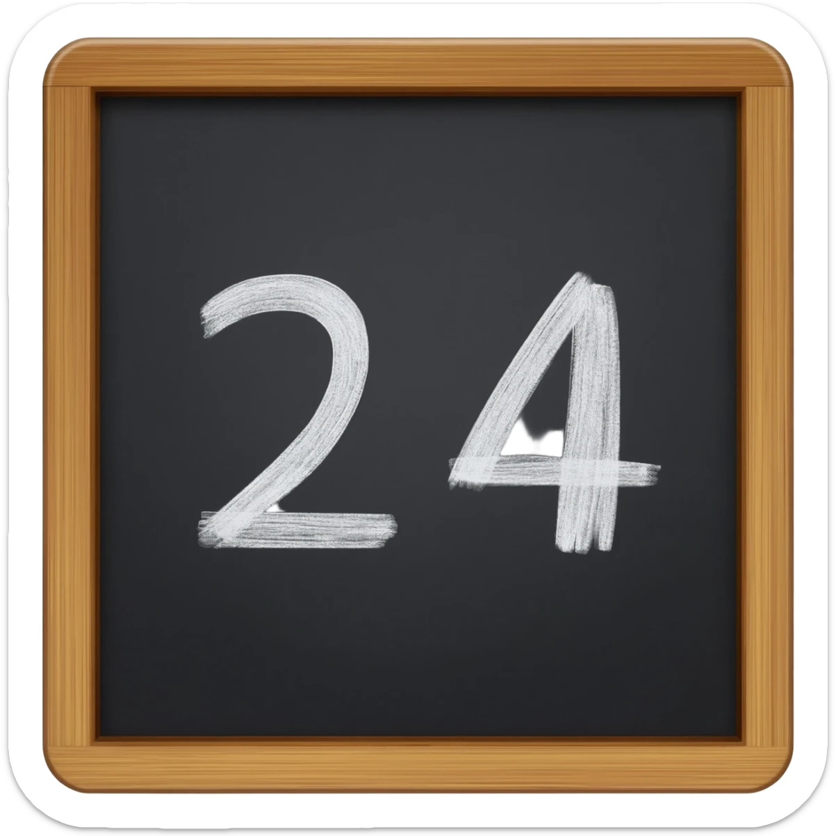 24 written on the blackboard sticker