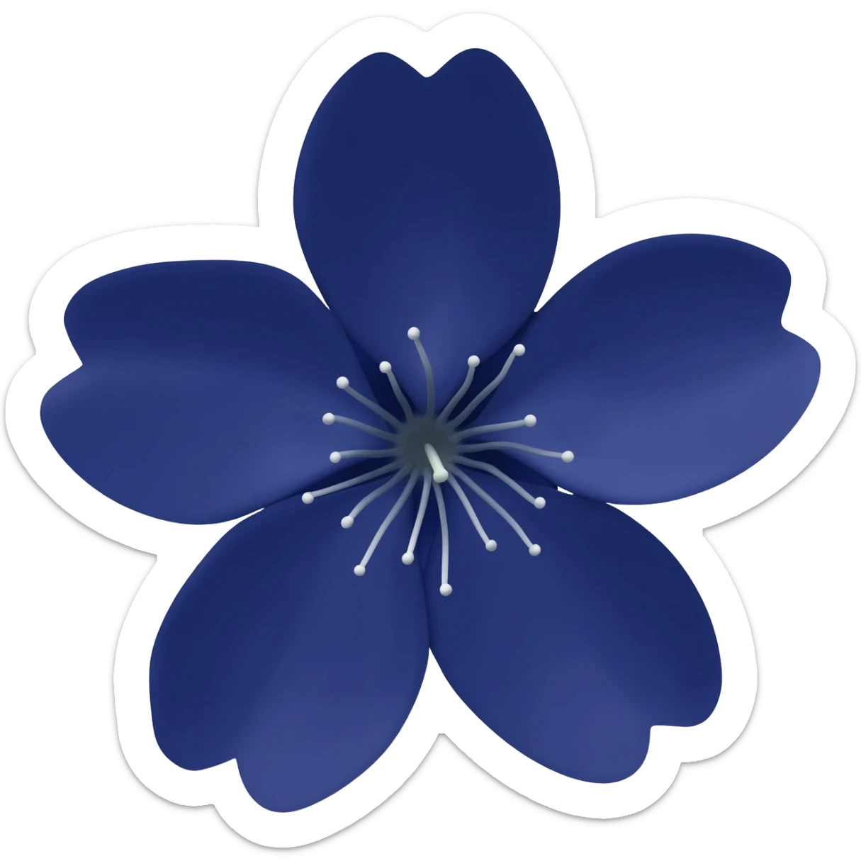 I said sakura (cherry blossom) in Navy rich royal blue shade. No leaves. But in emoji please! sticker