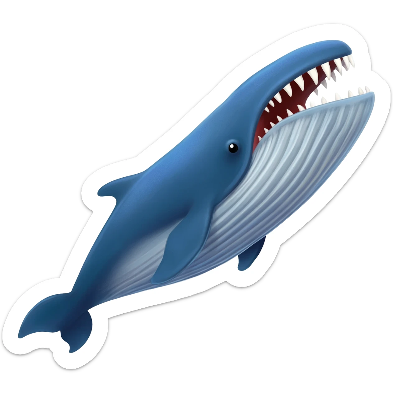 Whale with sharp teeth and a big mouth sticker