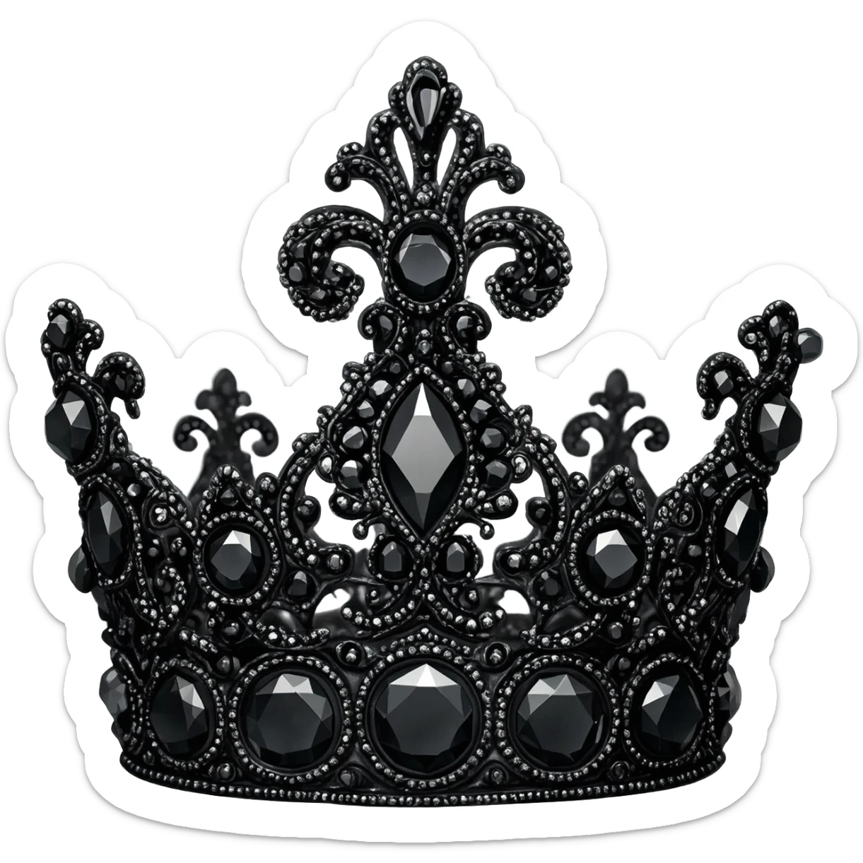 generate an improved black crown with black diamonds sticker