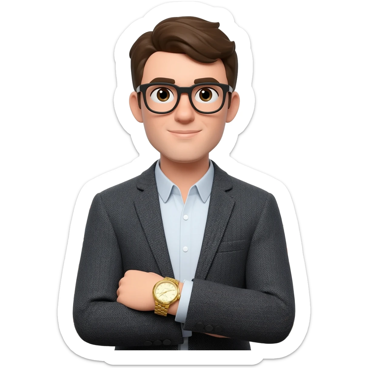 rich nerd with glasses sticker