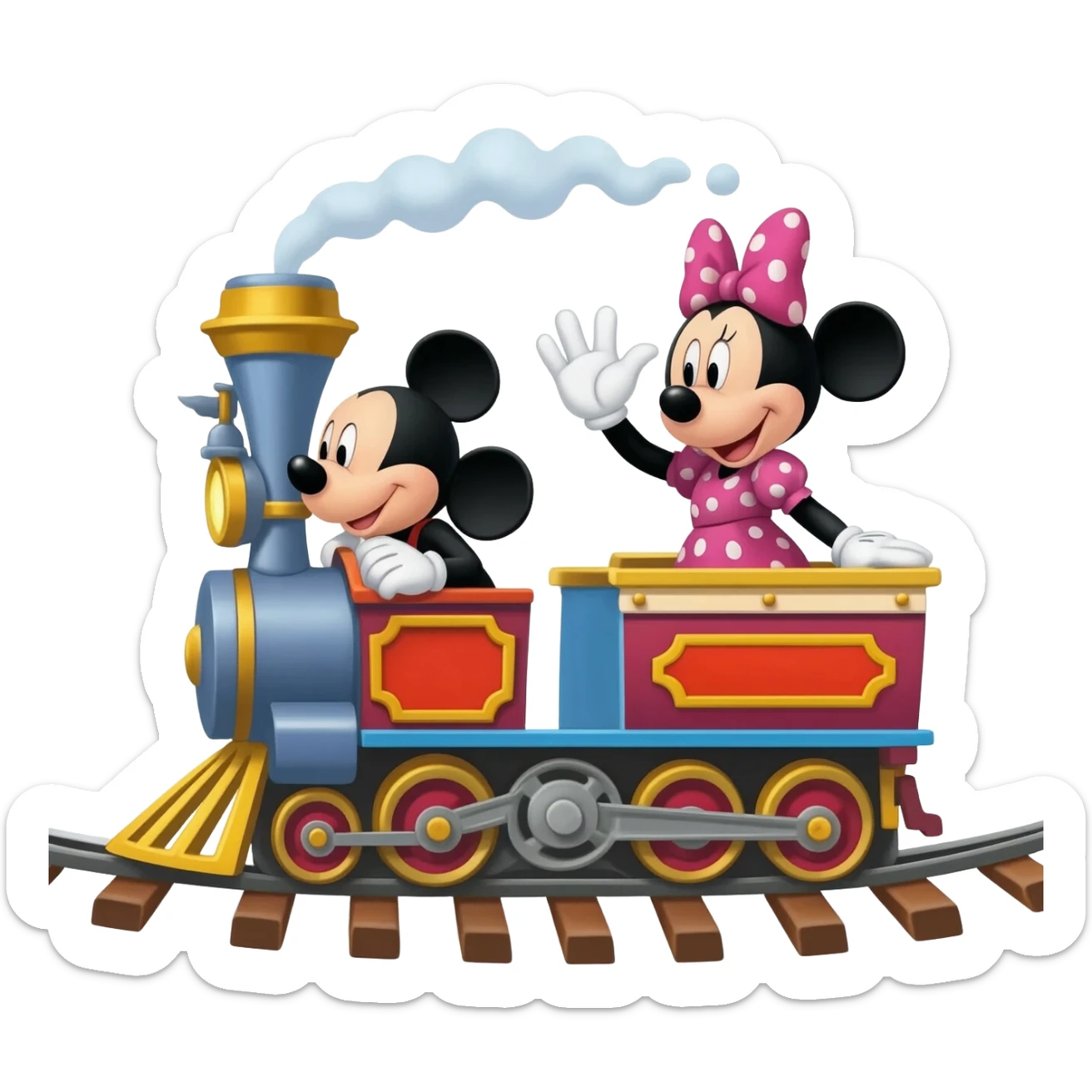 mickey and minnies runaway raiklway sticker