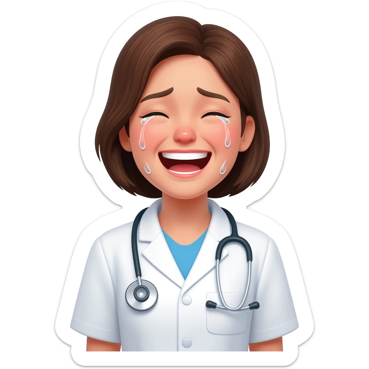 female doctor funny crying sticker