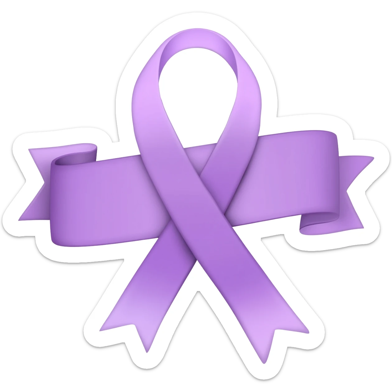 Purple ribbon sticker