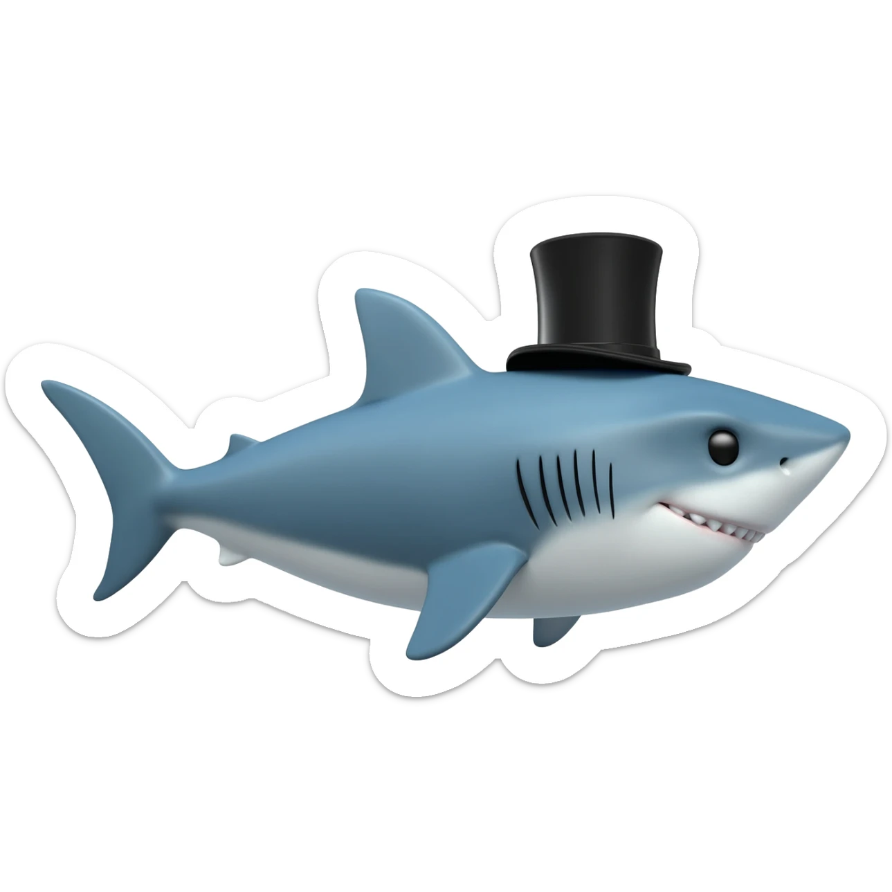 Shark with a top hat sticker