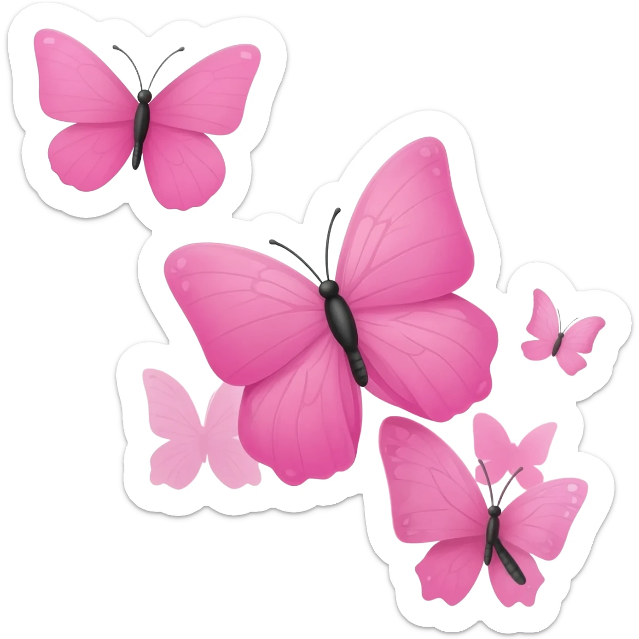Cute multiple pink butterflies flying around sticker