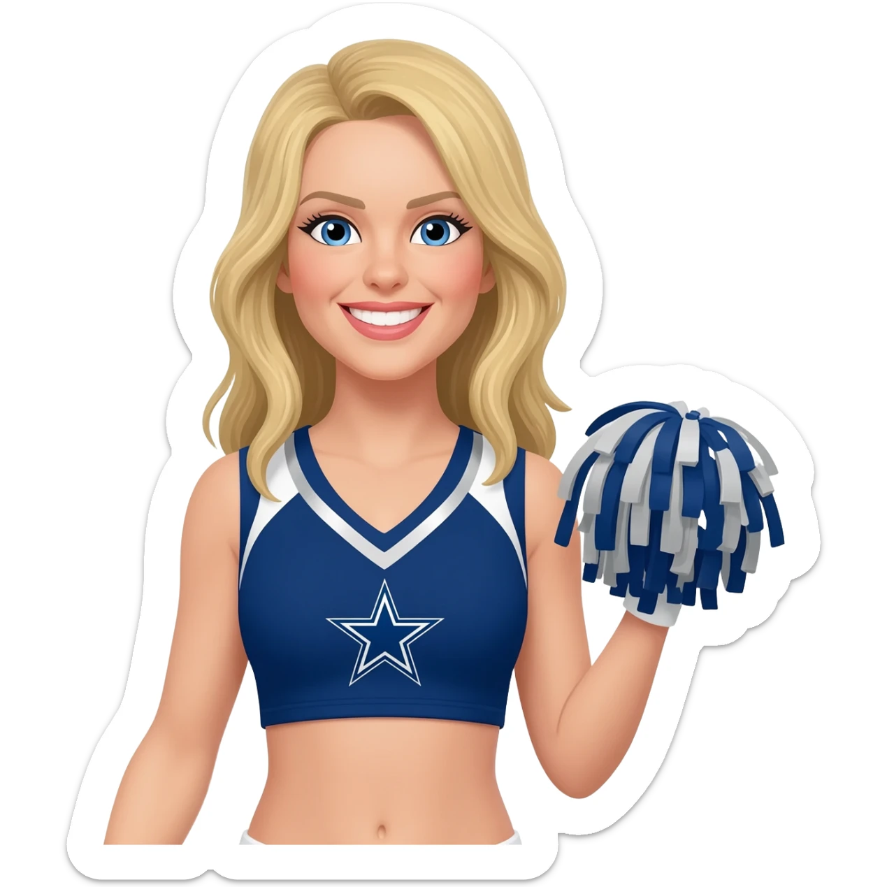 Dallas cowboys cheerleader blonde wearing short top sticker