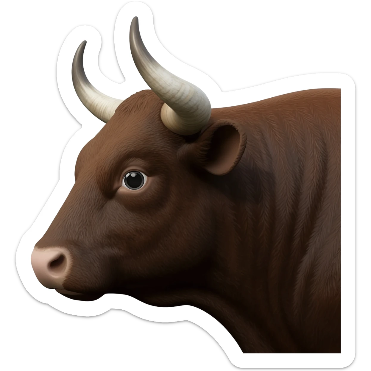 real simental bull head in profile sticker