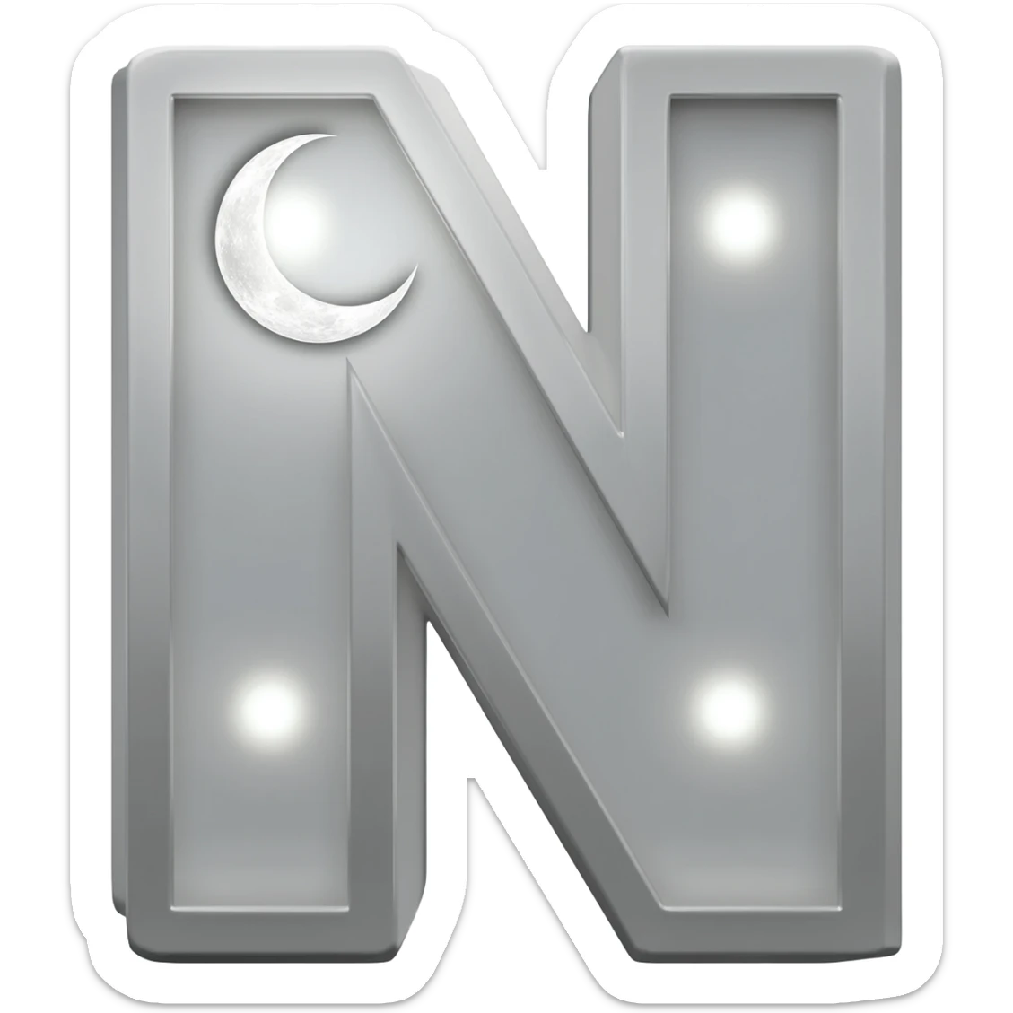 N with moon vibes sticker