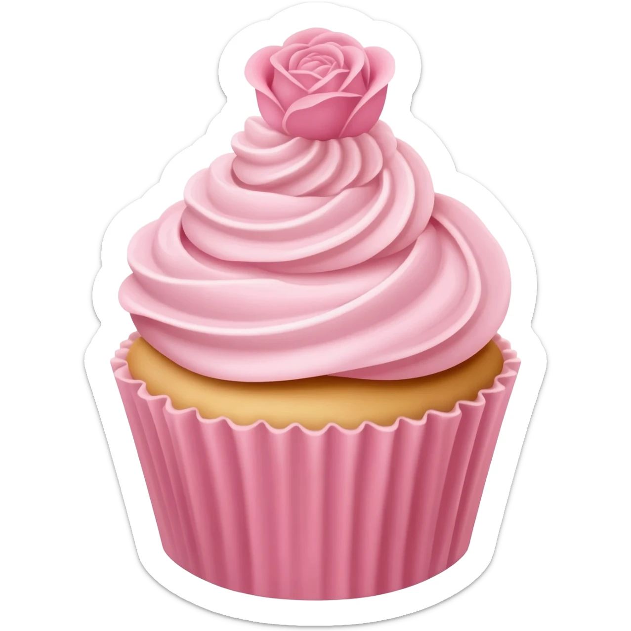 Cupcake with pink icing sticker