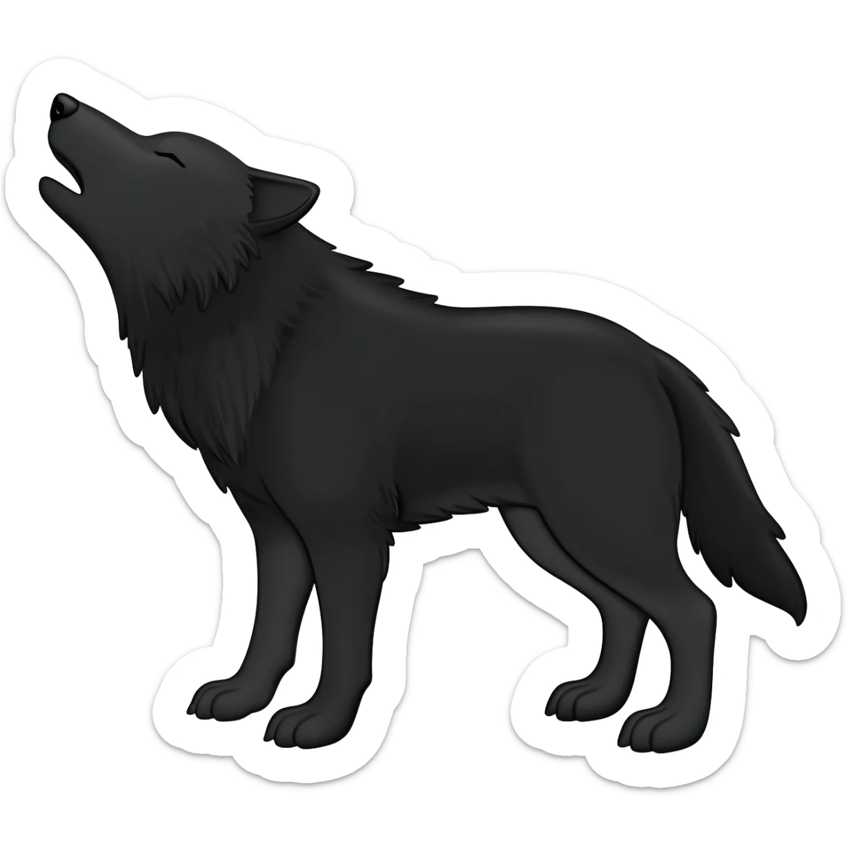 black wolf howling sticker