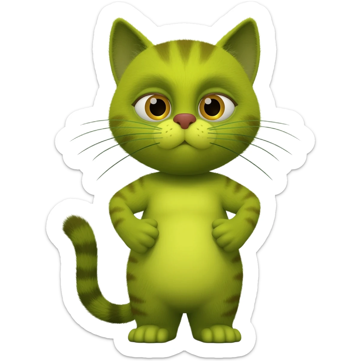 Shrek and cat in the cat merged together as live action charatcer sticker