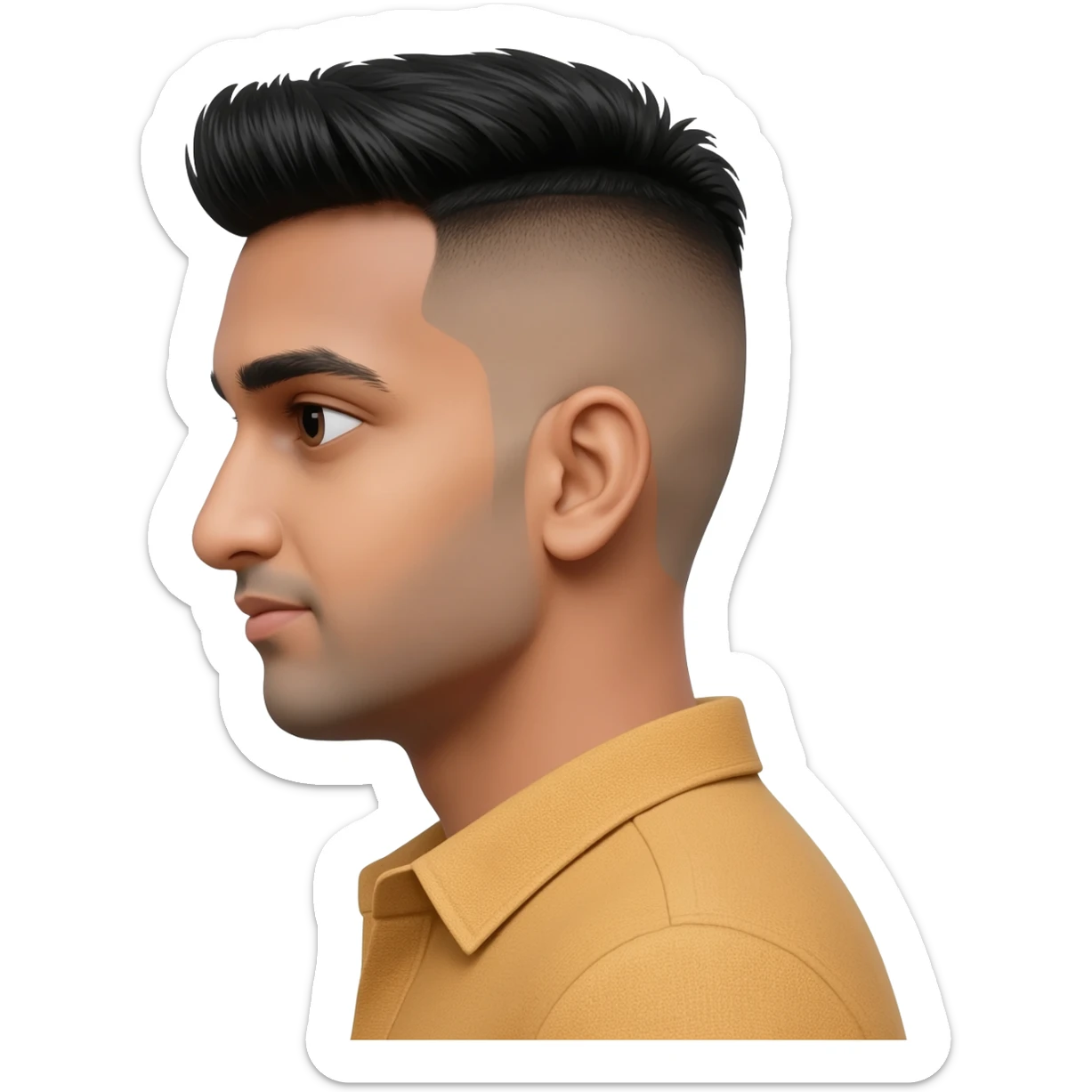 Indian man at 25 years old fade hair cut  sticker