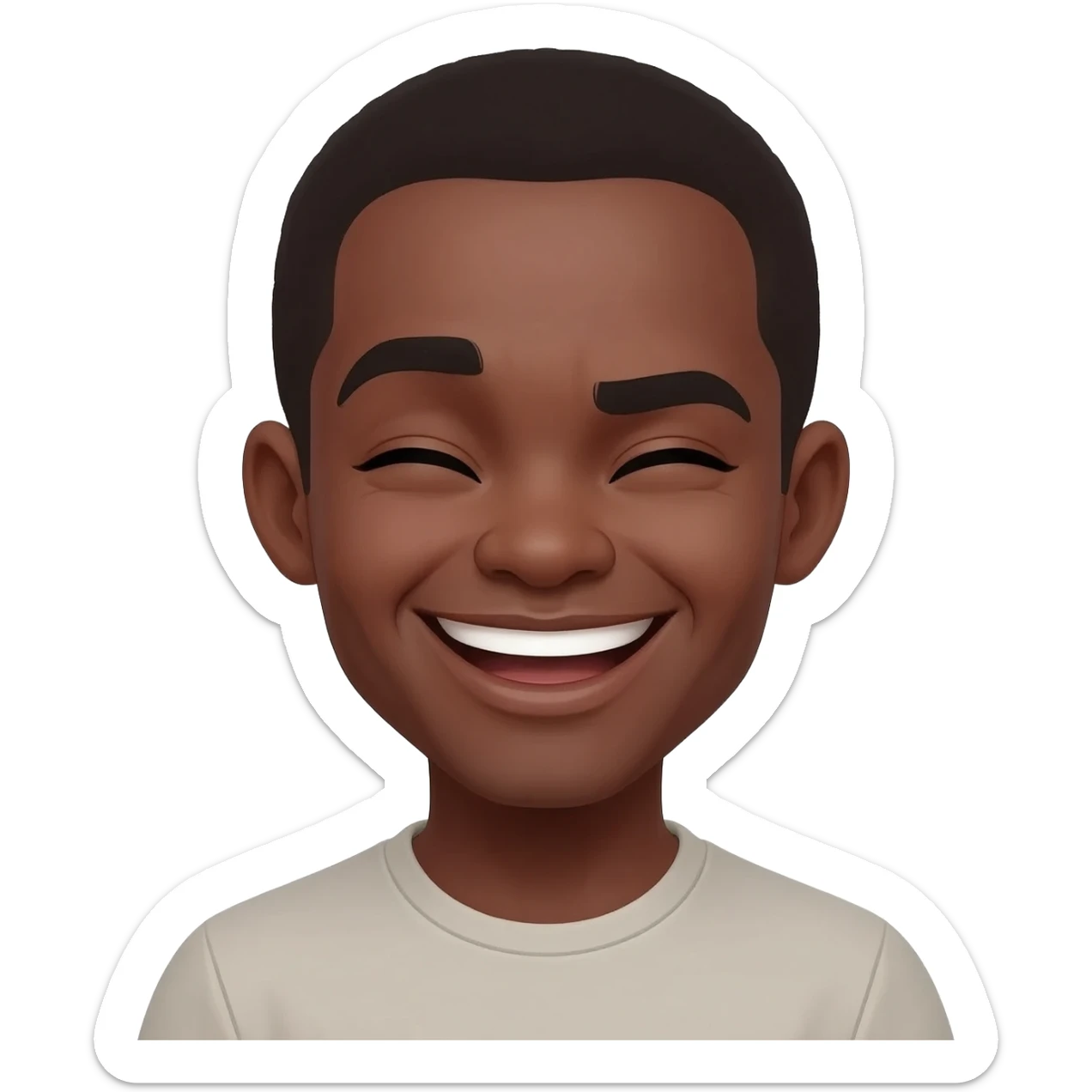 generate a black laughing emoji sticker