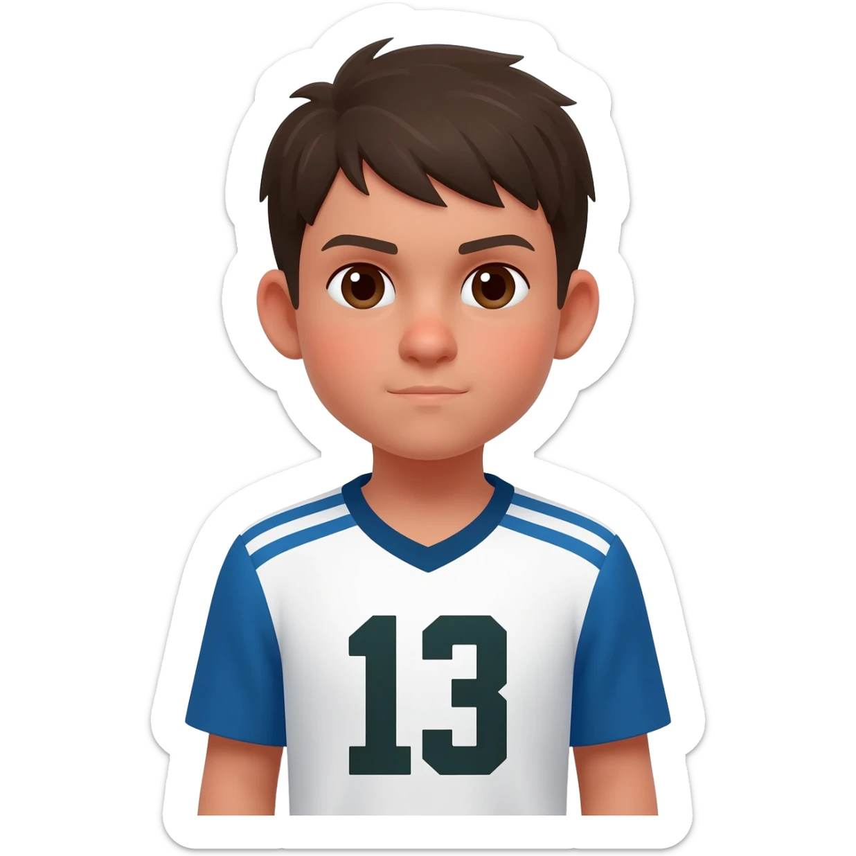 Niño con camisa y que use el número 13 sticker